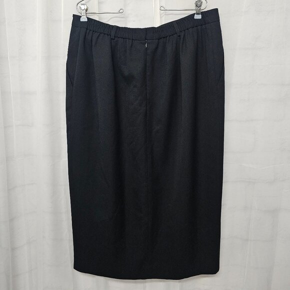 Vintage JH Collectibles Skirt Black Midi Wool Classic Office 18W - Picture 4 of 9